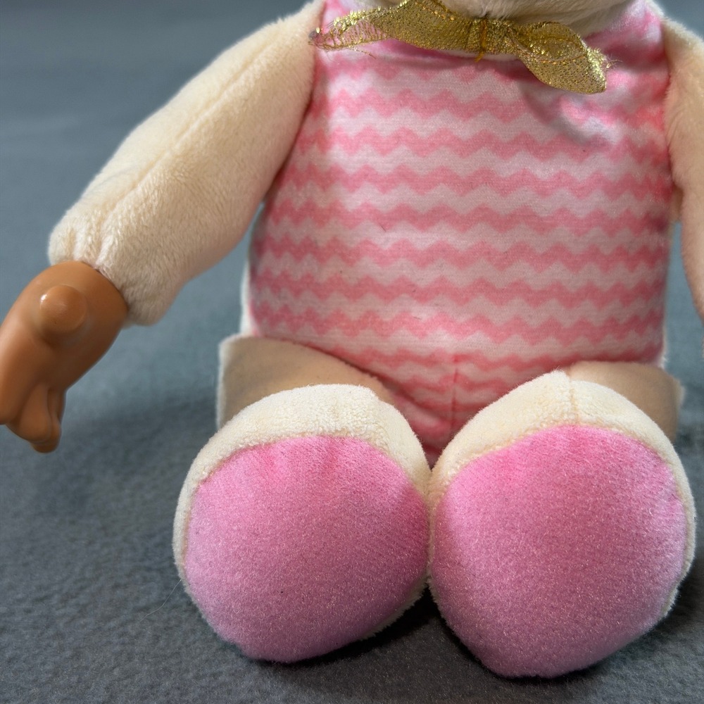 Cabbage Patch Kids Cuties Bunny Doll Pink Chevron Easter Plush 2019 CPK Vinyl - Picture 3 of 7